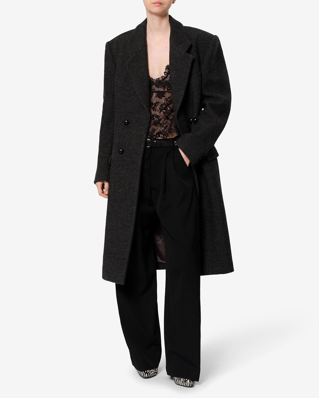 Isabel Marant Black Erla Wool Coat