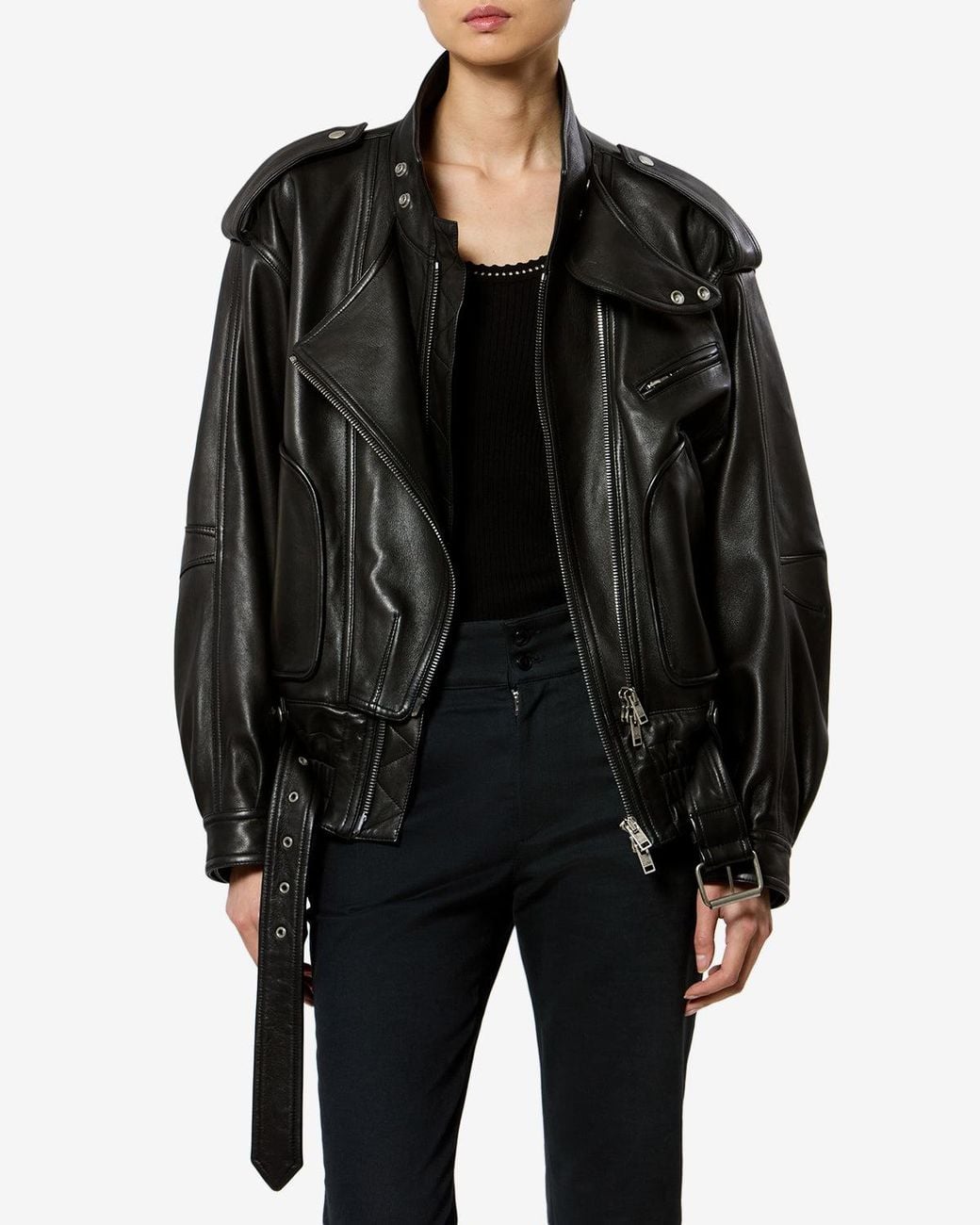 Isabel Marant Black Farza Leather Jacket