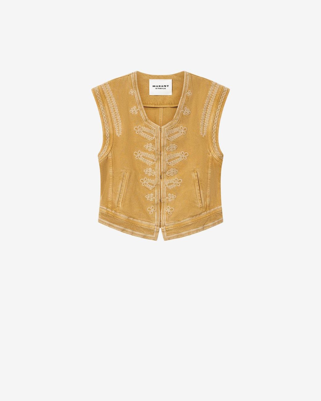 Isabel Marant White Edmee Denim Vest