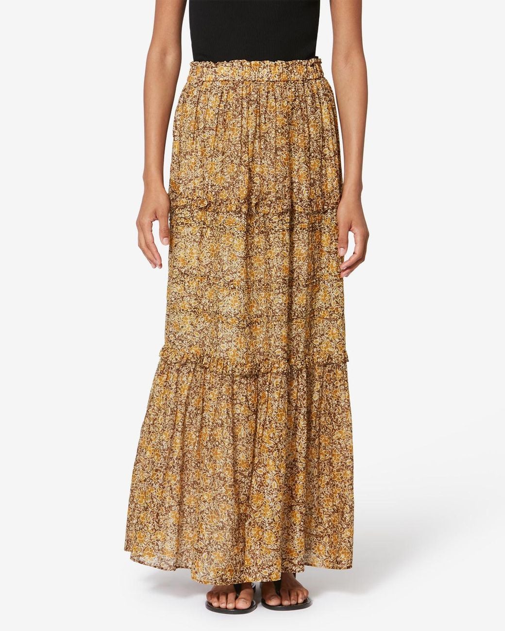 Isabel Marant Natural Volomia Ruffled Maxi Skirt