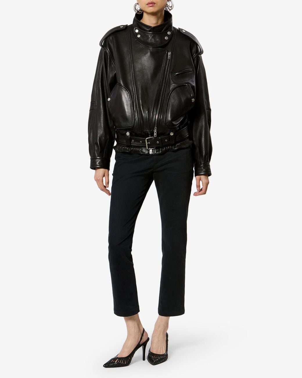 Isabel Marant Black Farza Leather Jacket