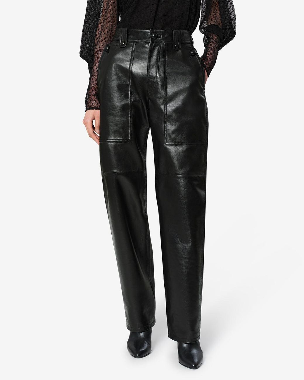 Isabel Marant Black Valka Leather Pants