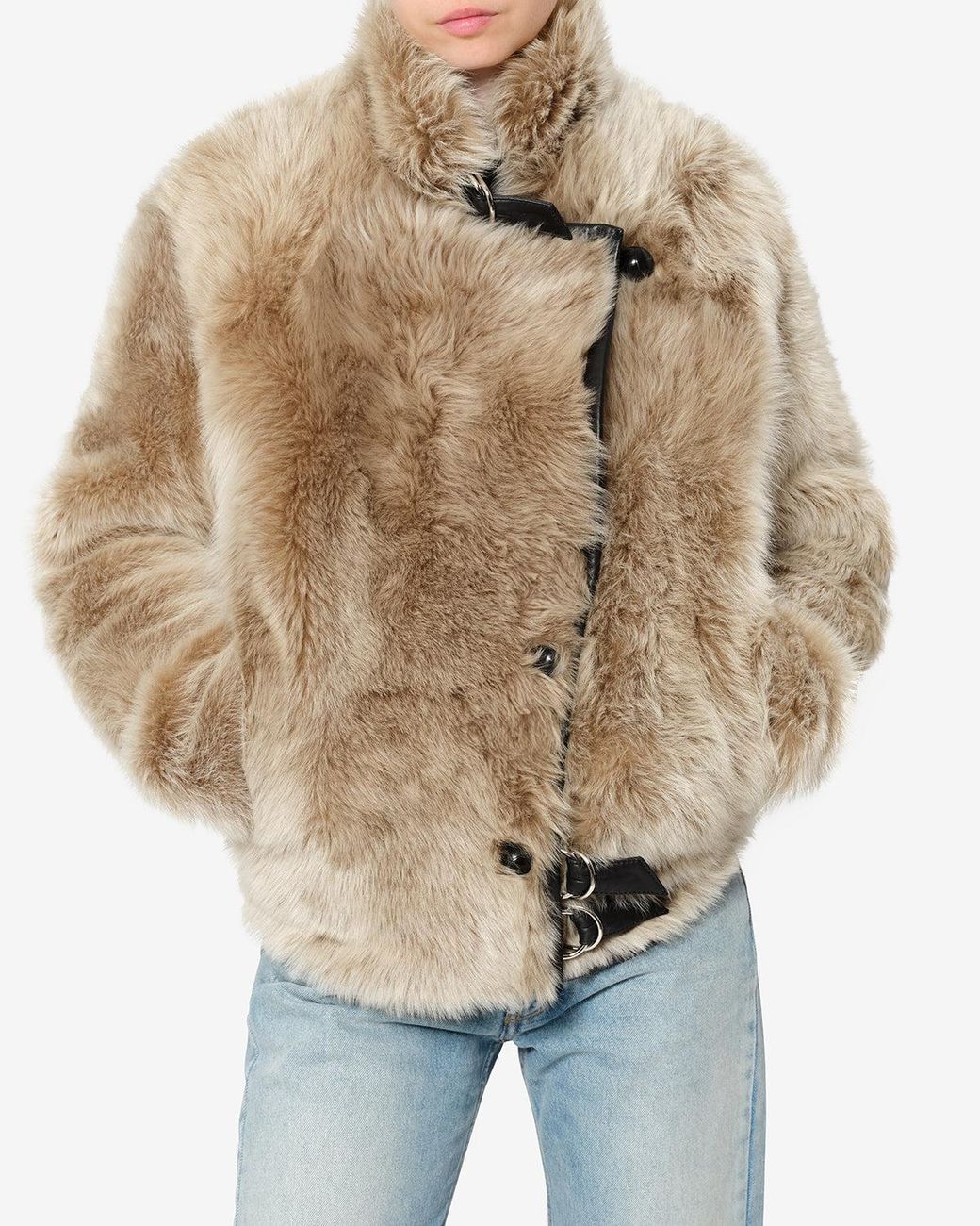 Isabel Marant Natural Roama Shearling Coat