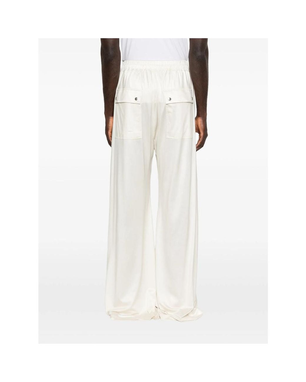Rick Owens White Wide Trousers for men