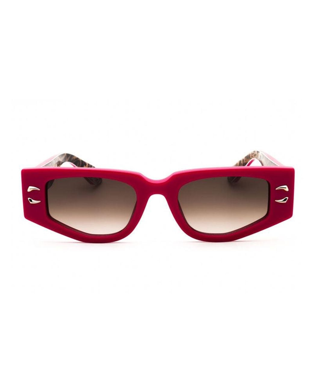 Roberto Cavalli Red Sunglasses Rectangle Full Rim, Shiny Fuchsia Frame And Gradient Lens Src057M09M3
