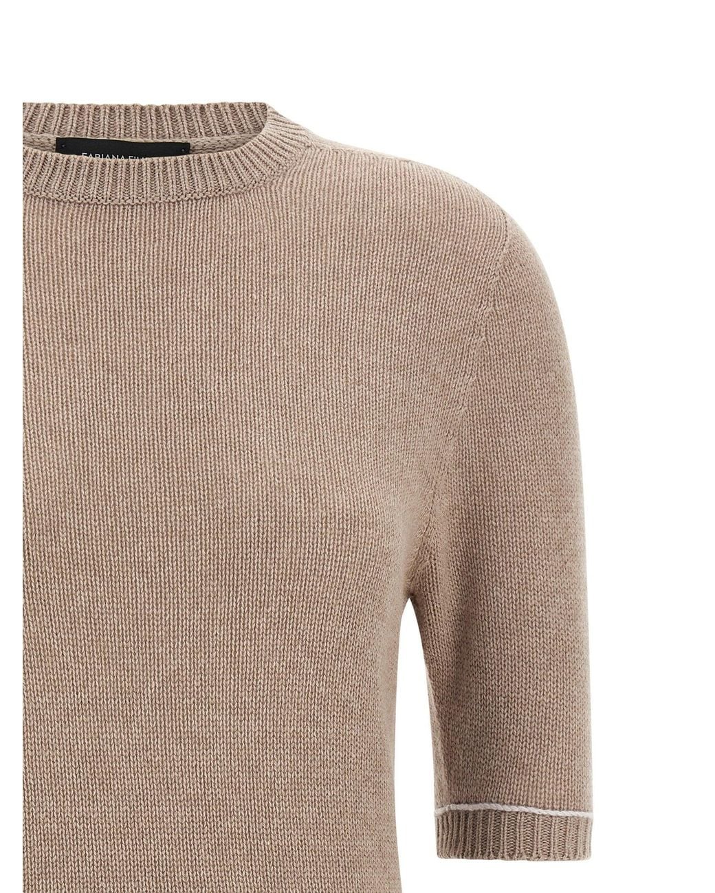 Fabiana Filippi Brown Brushed Platinum Knit Sweater