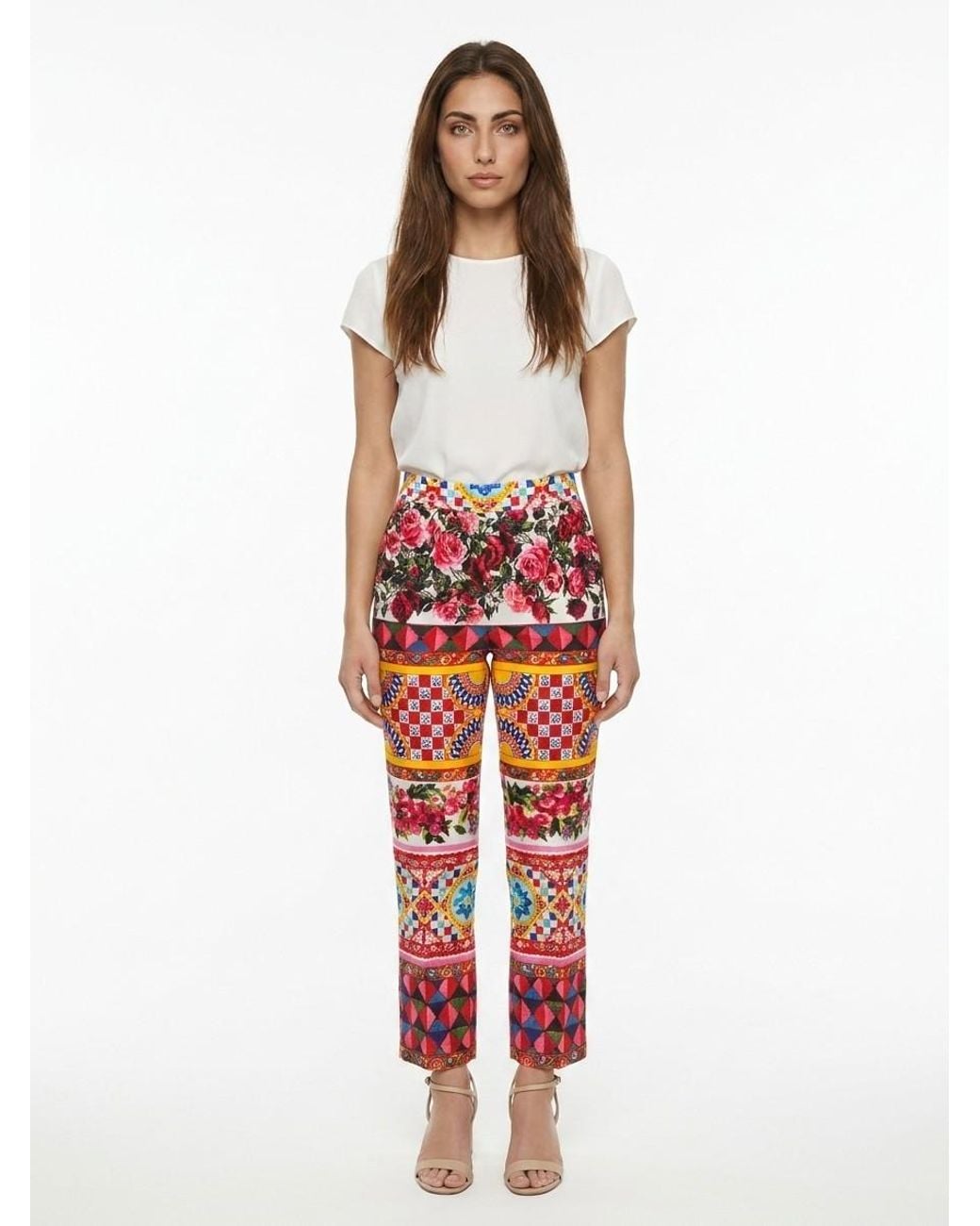 Dolce & Gabbana Red Cotton Casual Pants