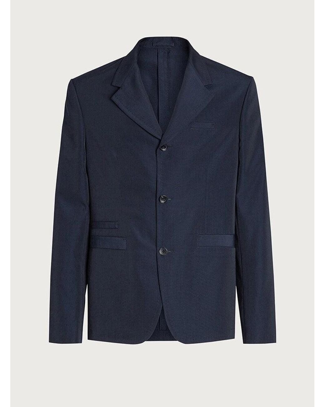 Ferragamo Blue 3 Buttons Jacket Clothing for men