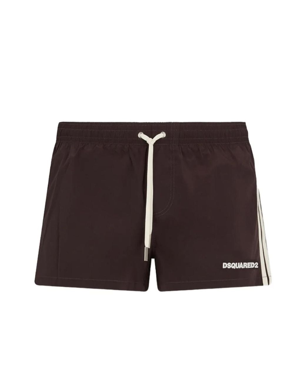 DSquared² Brown Logo Boxer Midi Swim Shorts Clothing Beachwear for men
