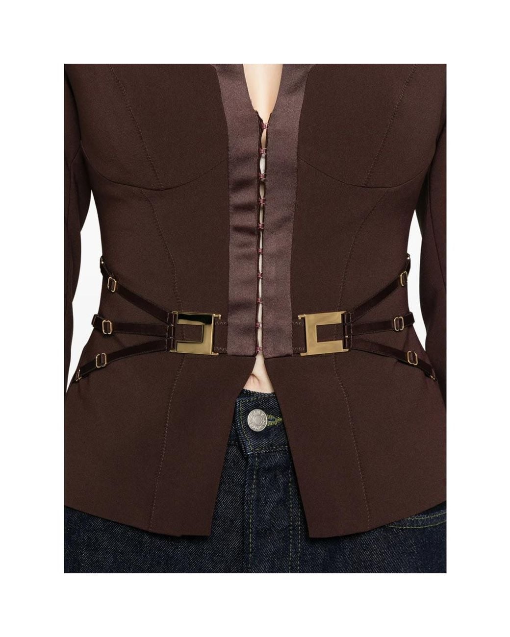 Elisabetta Franchi Brown Jacket