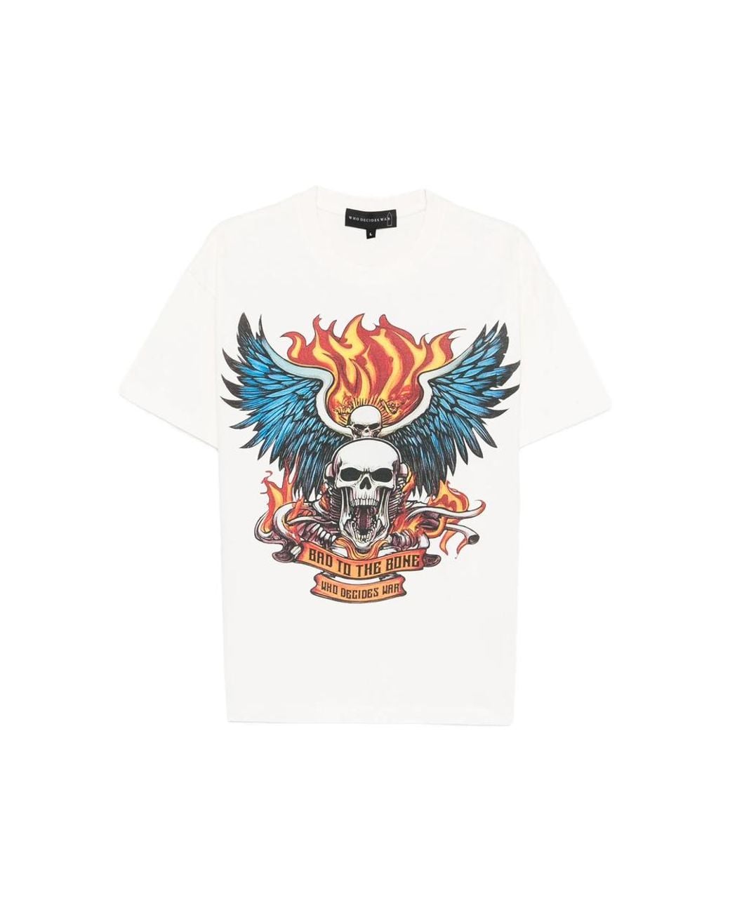 Who Decides War Blue Graphic Print Short Sleeve Sweater Cotton T-Shirts for men
