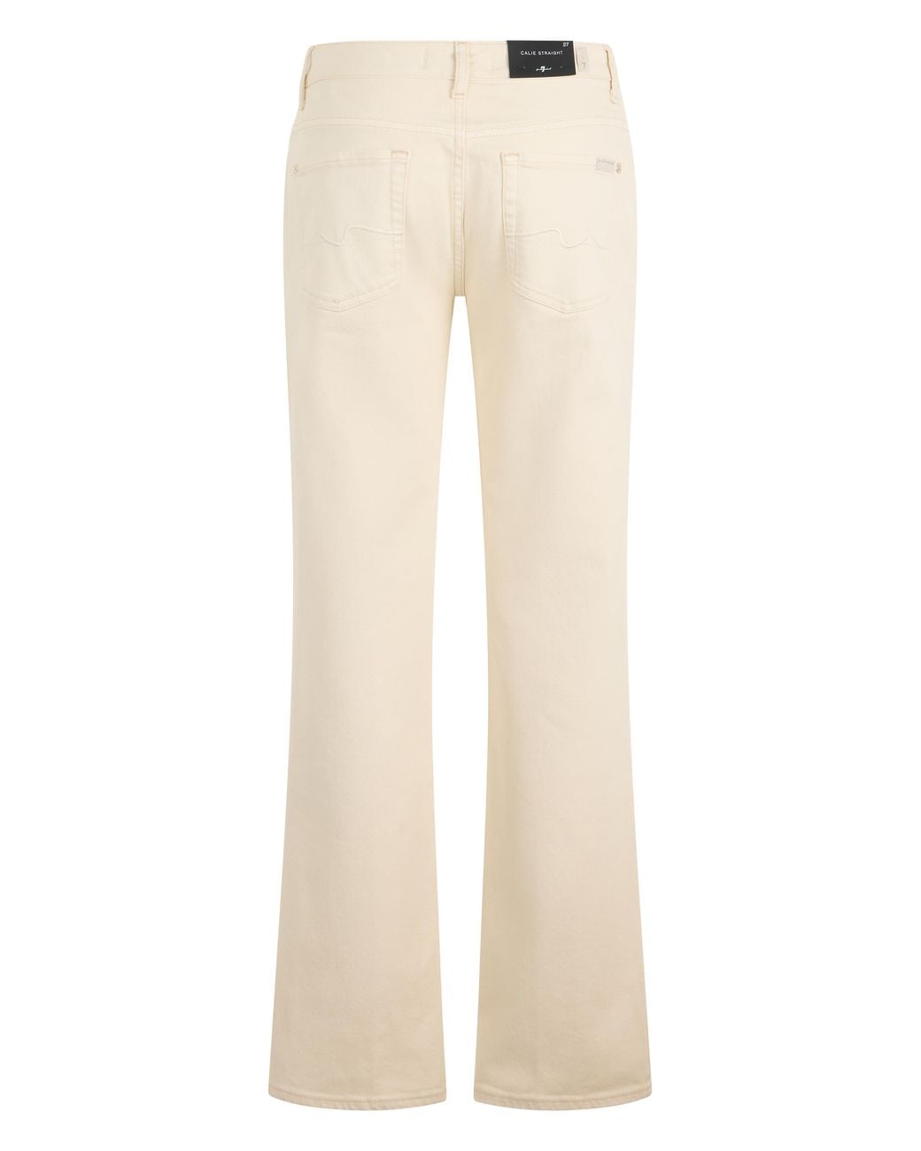 7 For All Mankind Natural Jeans High-Waisted Straight Cotton Trousers