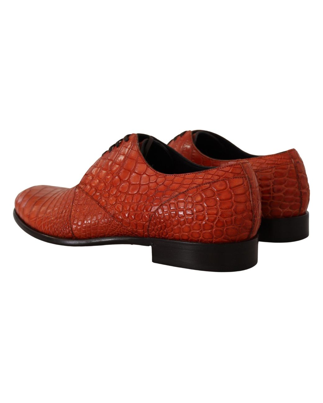Dolce & Gabbana Red Exotic Leather Dress Derby Shoes Skin Croc for men