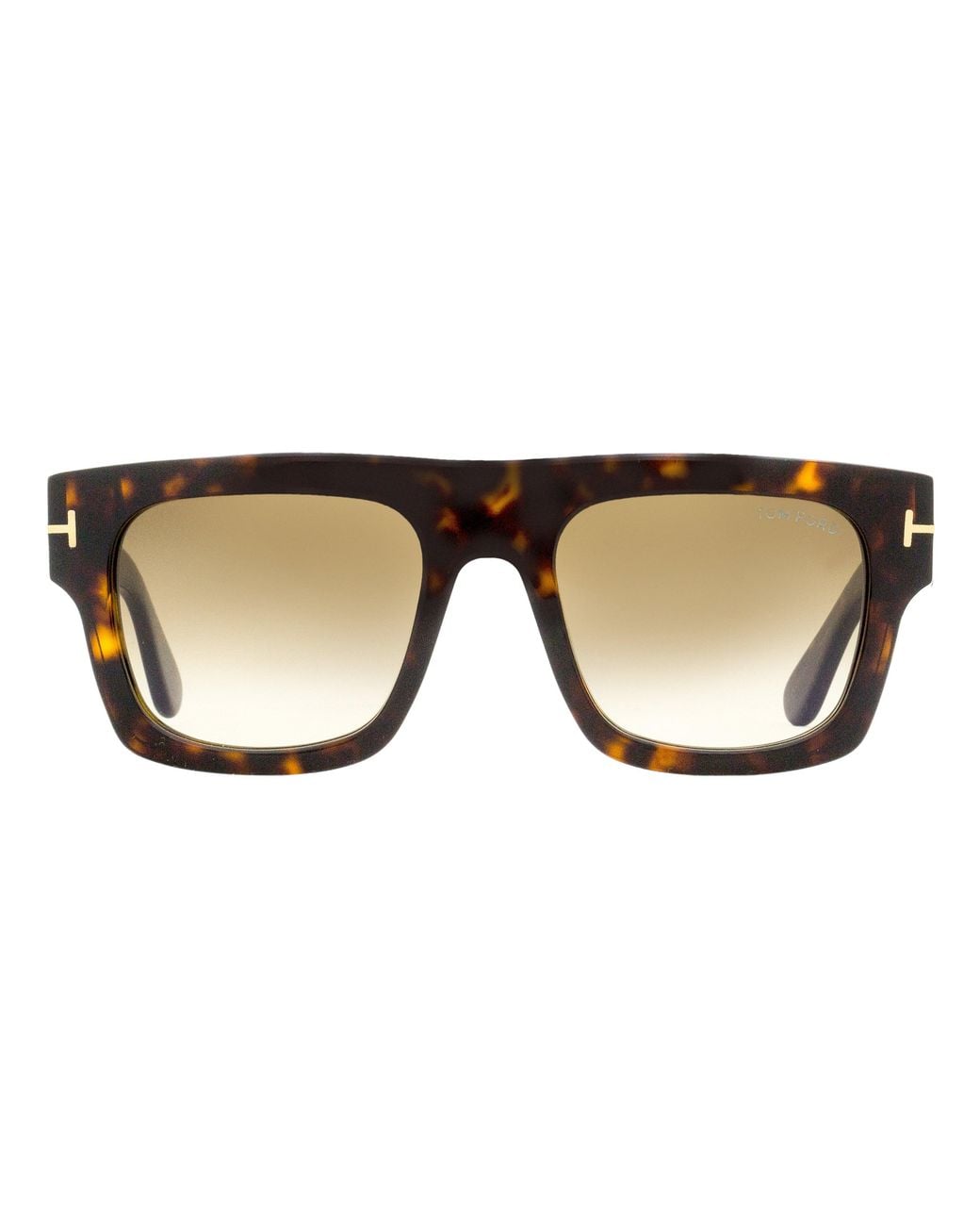 Tom Ford Black Flat Top Sunglasses Tf711 Fausto 52f Dark Havana 53mm for men