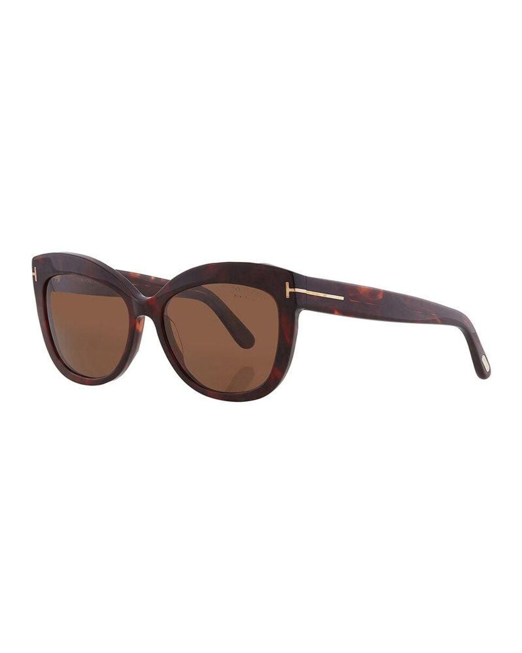 Tom Ford Brown Cat Eye Full Rim, With A Shiny Frame And Smoke Polarized Lens