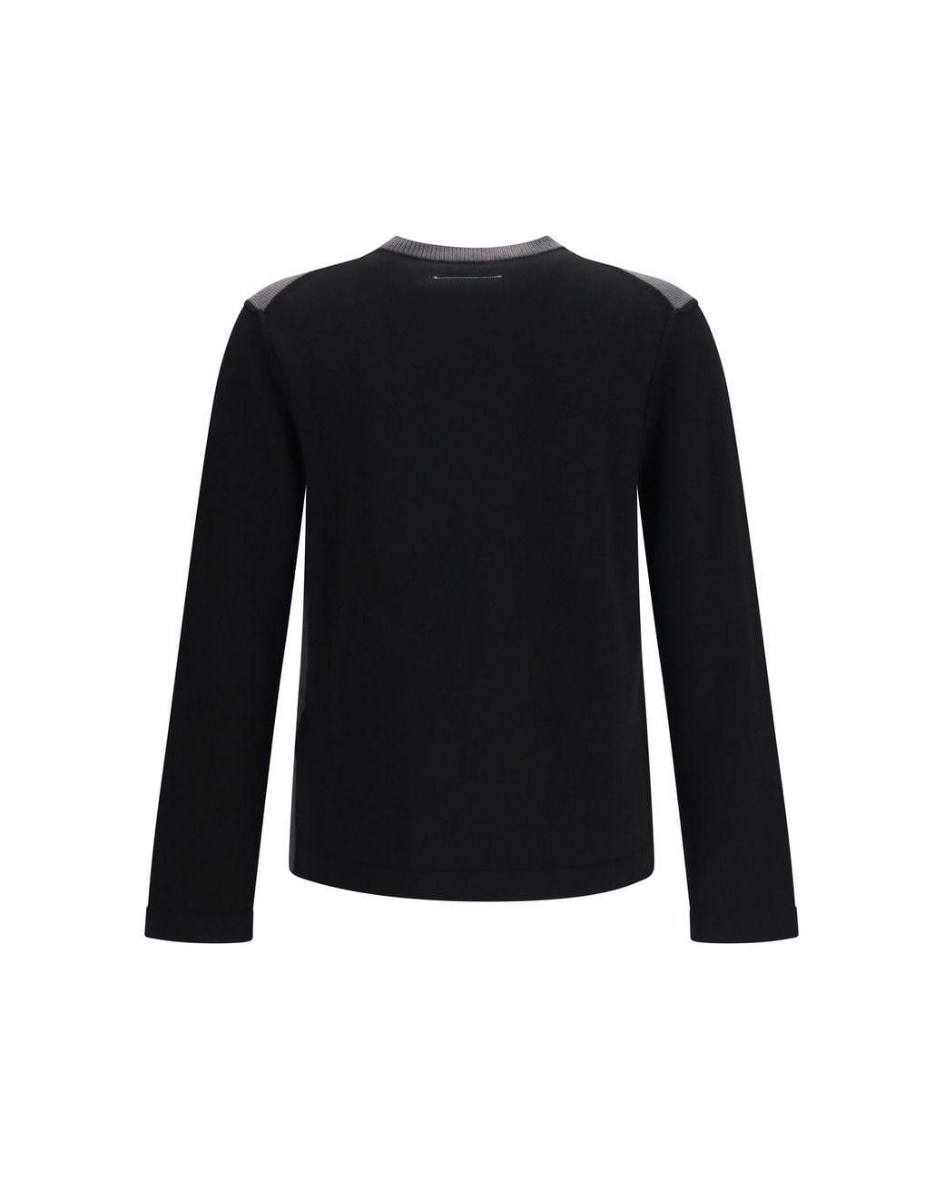 MM6 by Maison Margiela Black Wool Crew-Neck Sweater Merino Ovis Aries for men