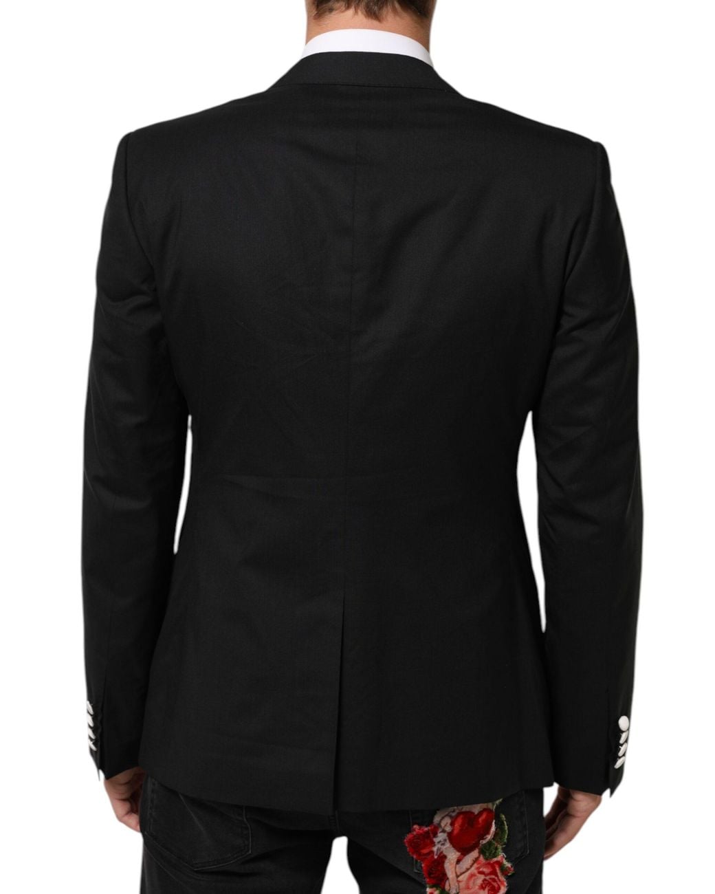 Dolce & Gabbana Black White Martini 1 Button Men Suit Blazer