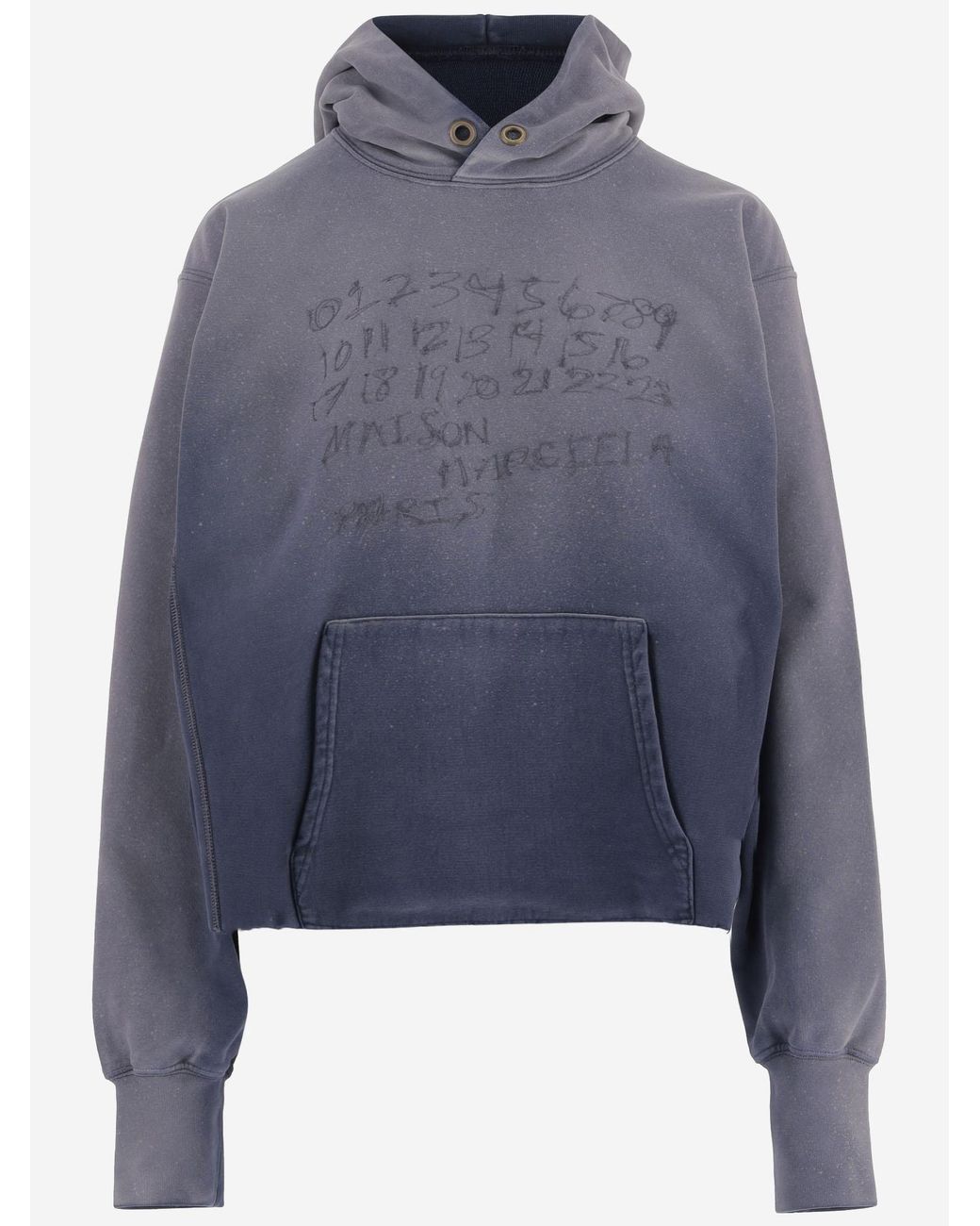 Maison Margiela Blue Cotton Sweatshirt With Logo