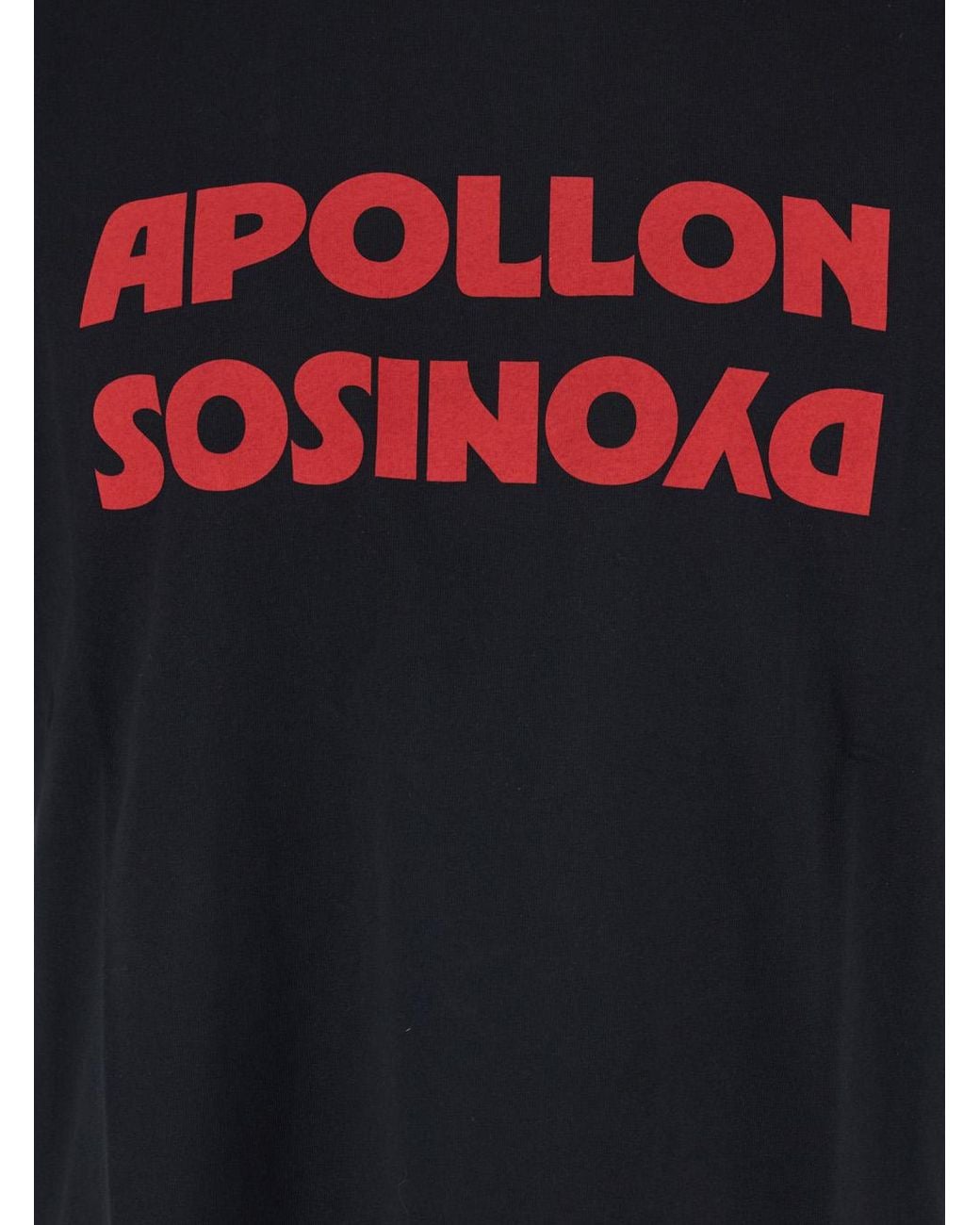 Valentino Black Crewneck T-Shirt With Front Print Cotton T-Shirts for men