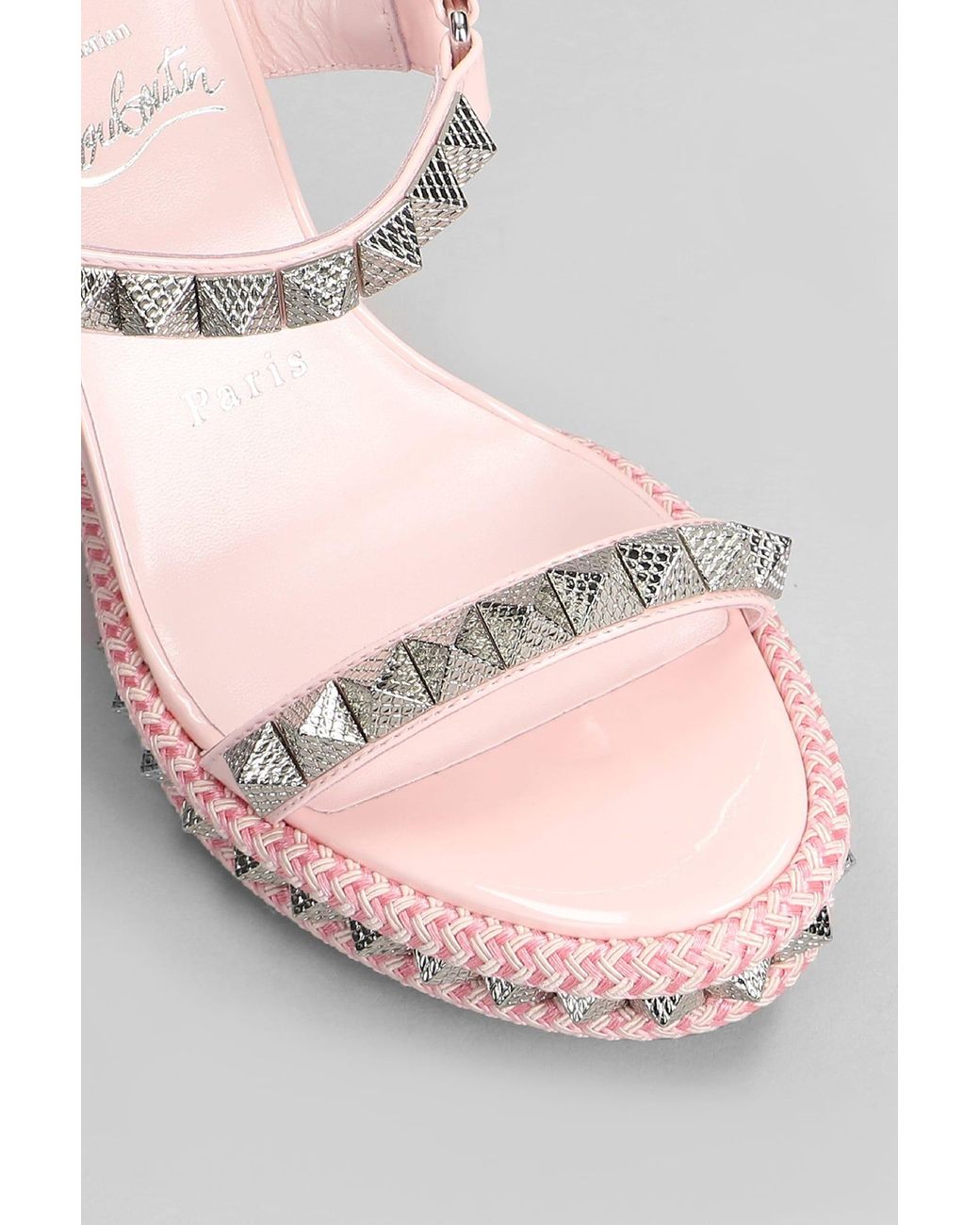 Christian Louboutin Pyraclou 110 Sandals In Rose-pink Patent