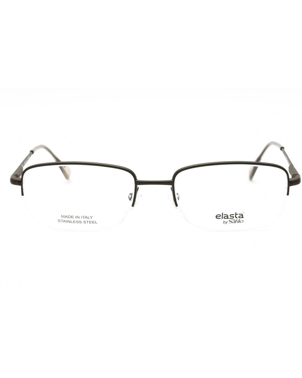 Elasta Black Elasta E7244 Rectangular Metal Eyeglasses