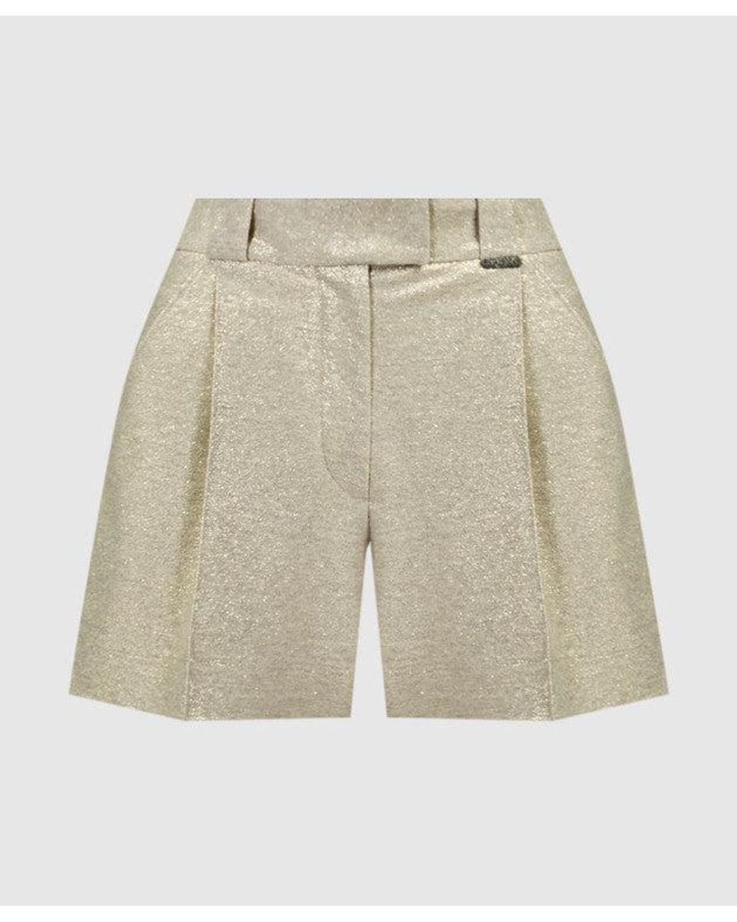 Brunello Cucinelli Natural Light Linen Shorts
