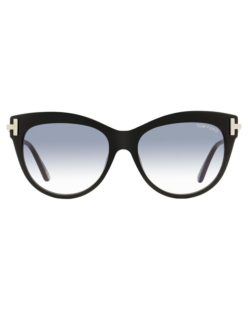 Tom Ford Black Cat Eye Sunglasses Tf821 Kira 01B-Palladium 56Mm Ft0821 Plastic (Acetate)/Metal