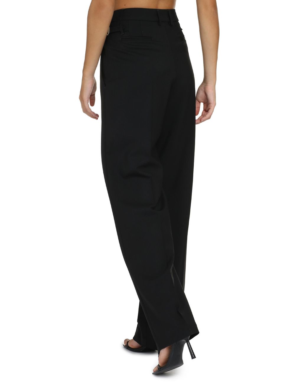 PT Torino Black Virgin Wool Trousers Trouser Suits