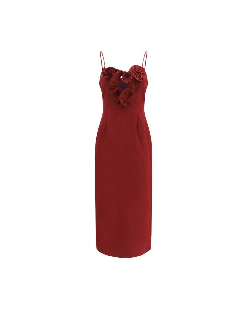 Magda Butrym Red Bordeaux Cotton Cocktail Dress