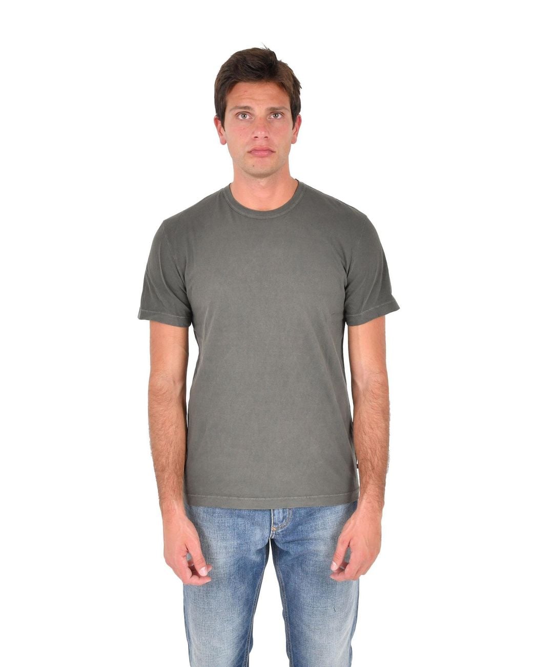 Low Brand Blue Ribbed Crewneck T-Shirt Wool T-Shirts for men