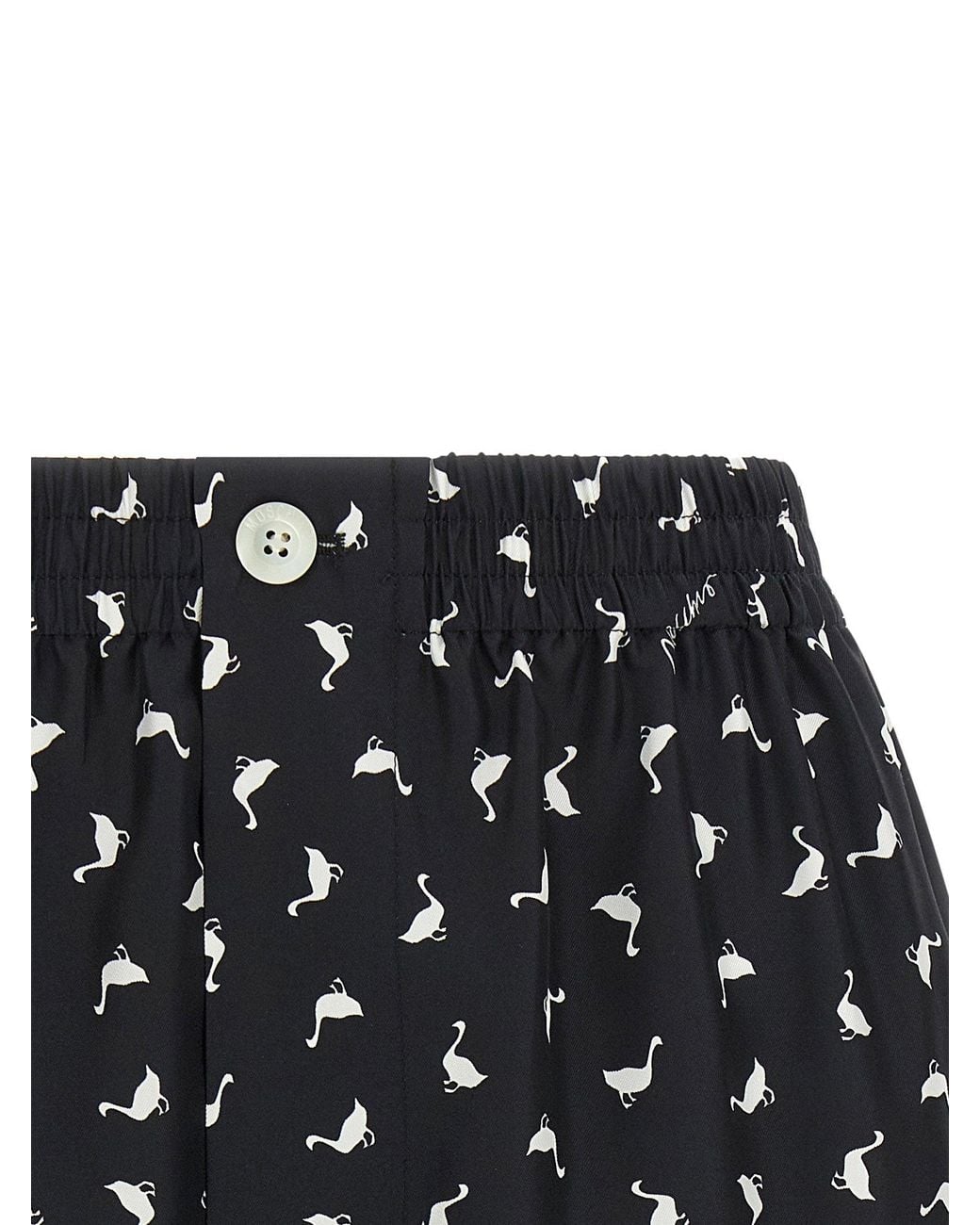 Moschino Black Printed Silk Twill Shorts