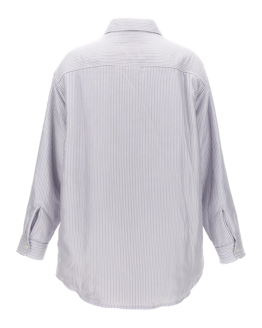 Maison Margiela White Striped Shirt Jacket for men