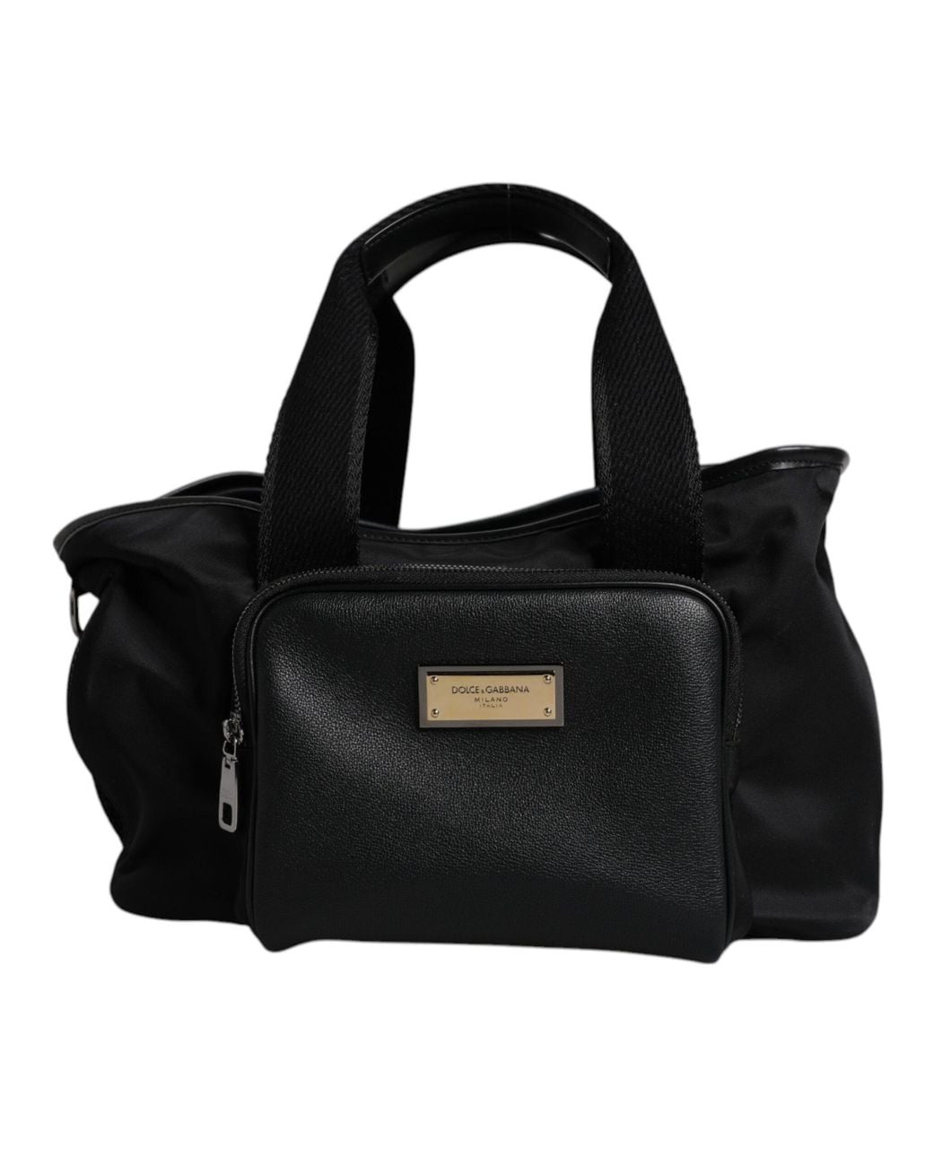 Dolce & Gabbana Black Shoulder Strap Pet Carry Logo Plaque Bag Nylon Leather Acrylic for men