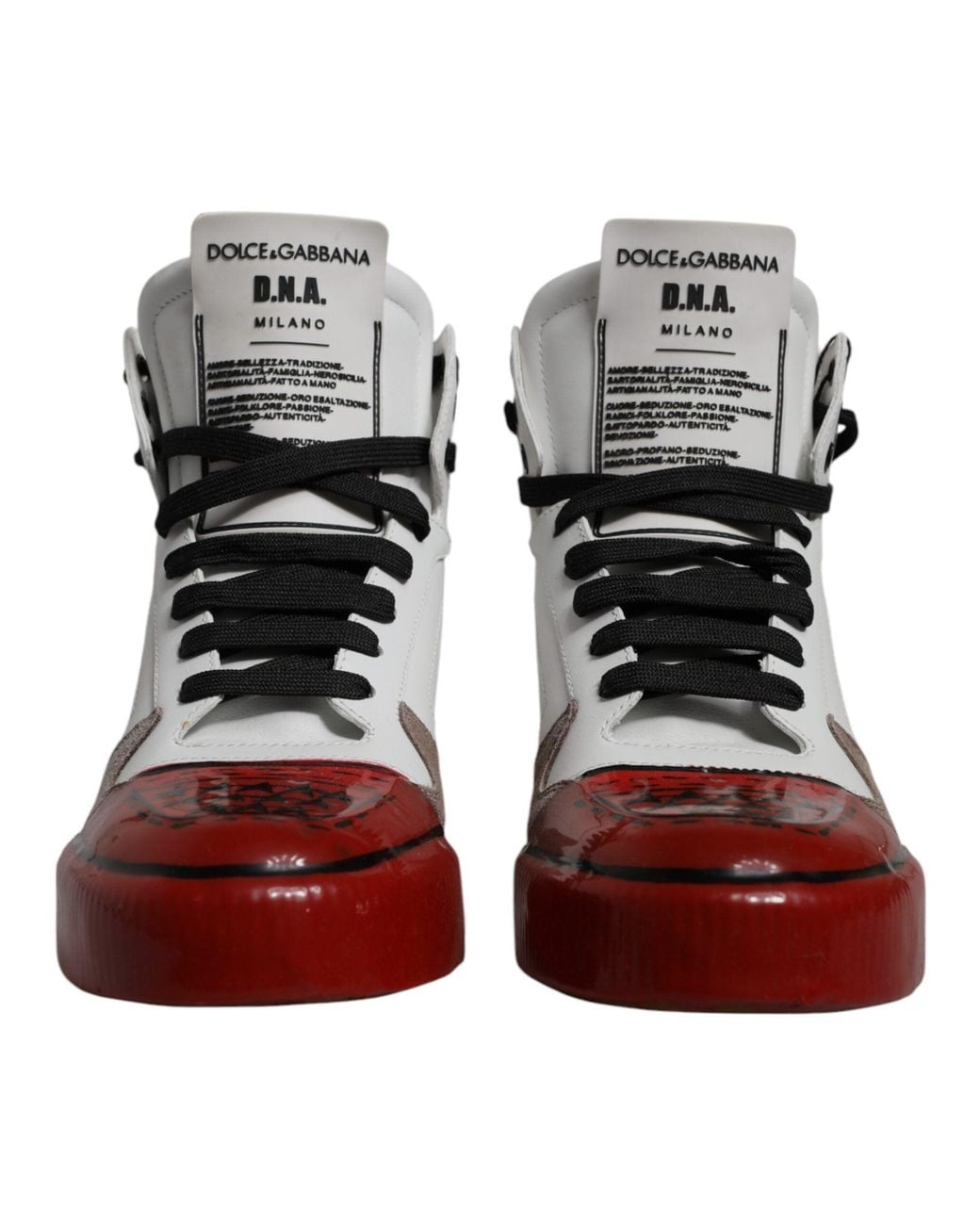Dolce & Gabbana Red Dolce & Gabbana Leather High-Top Sneaker for men