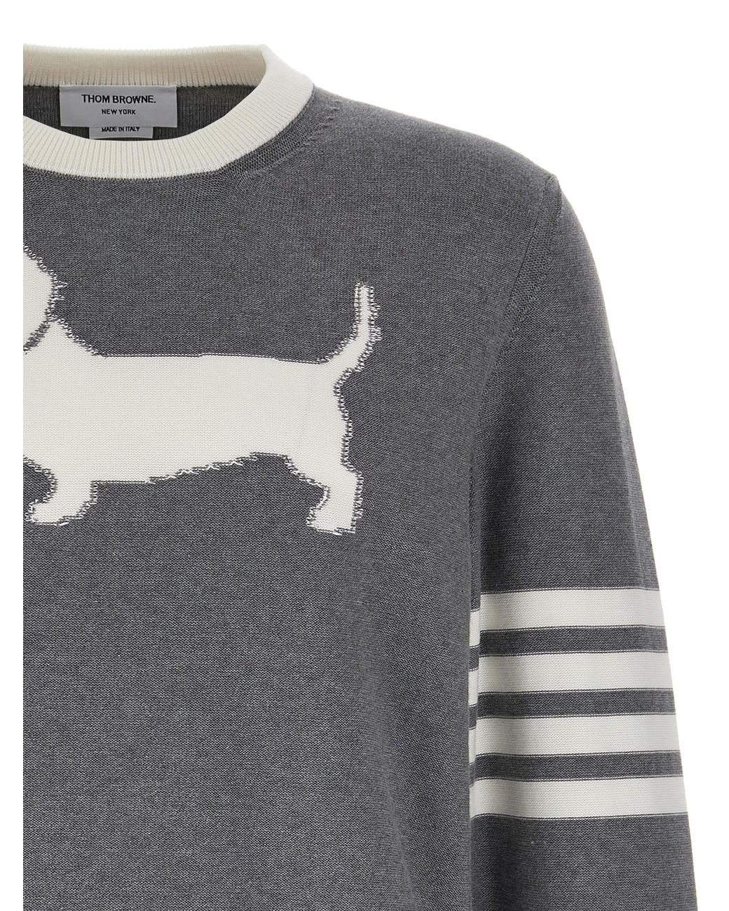 Thom Browne Gray 4-Bar Hector' Sweater for men