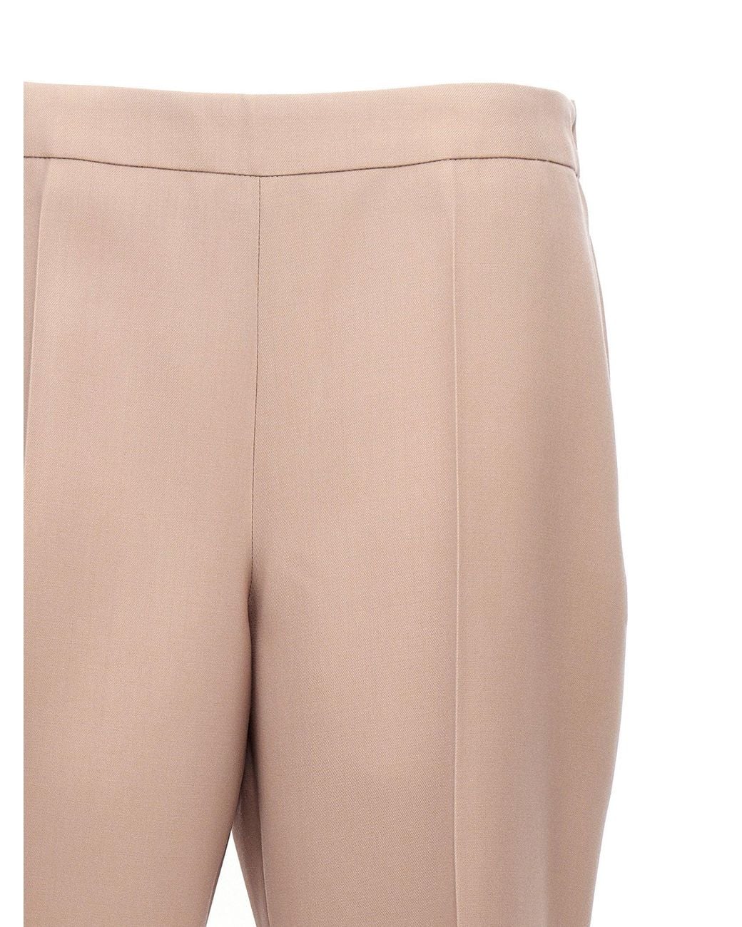 Jil Sander Natural Wool Pleated Trousers