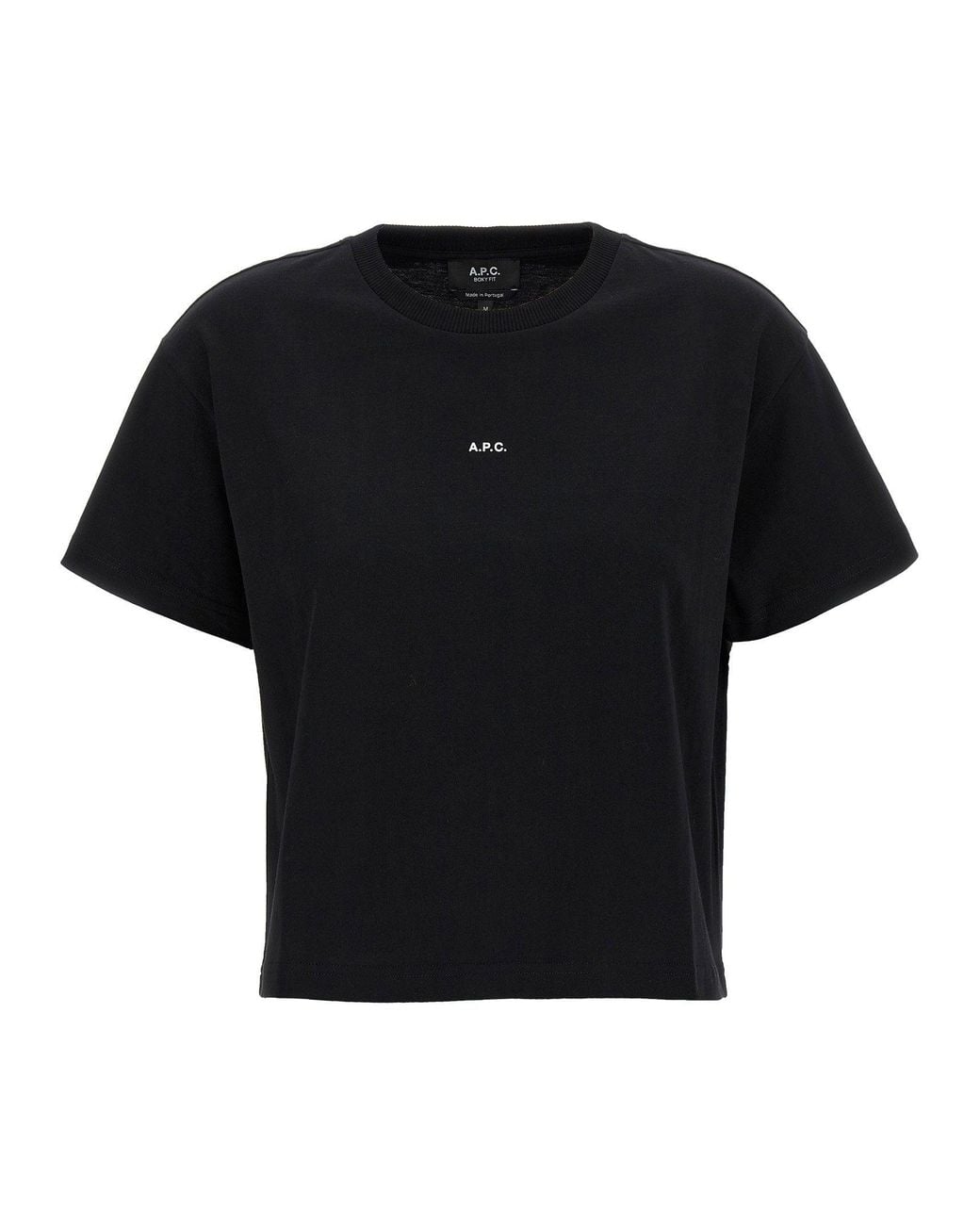 A.P.C. Black Organic Cotton Logo T-Shirt