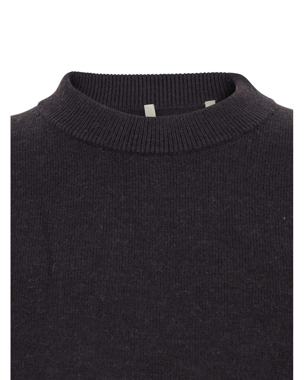 sunflower Blue Dark Crew Neck Sweater With Dropped Shoulder for men