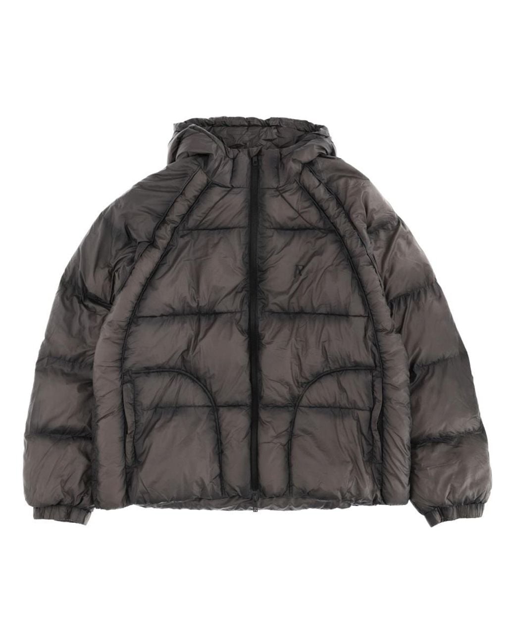 Represent Gray Down Jacket With Logo Polyamide for men