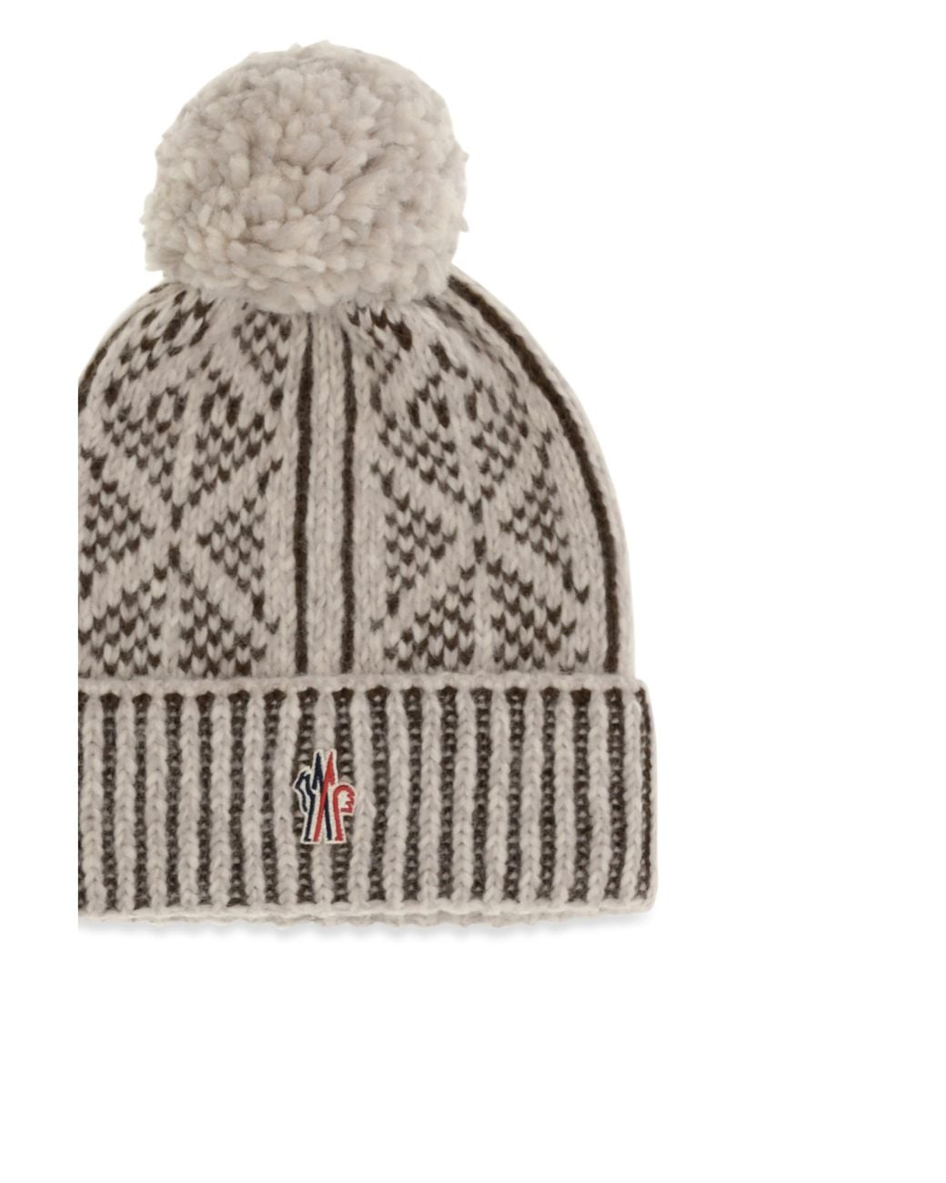 Moncler White Alpaca Wool Beanie With Pom-Pom Hat for men