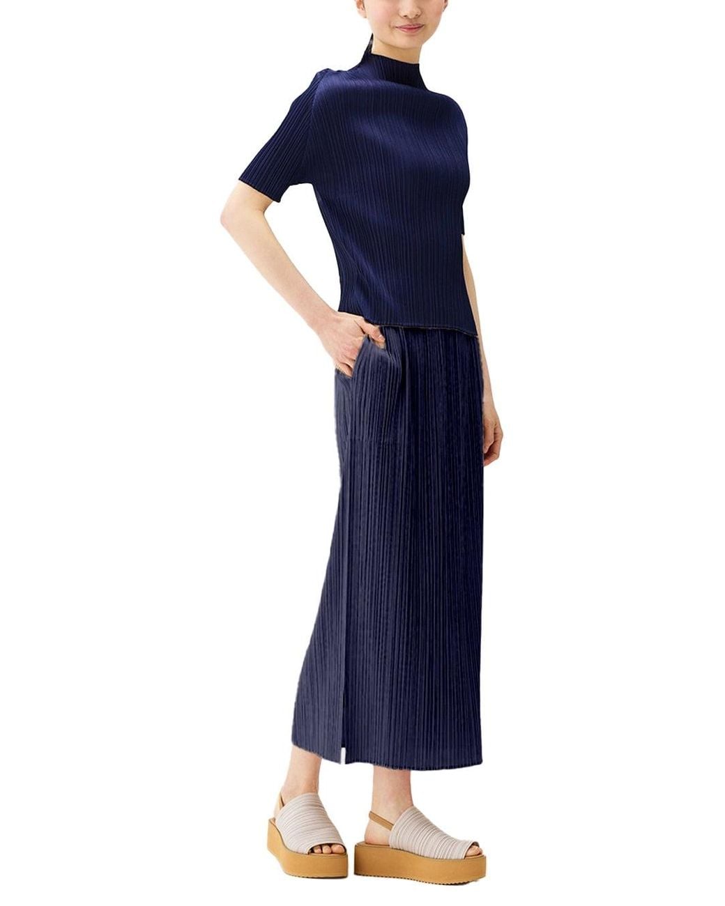Issey Miyake Blue Pleats Please Monthly Skirt