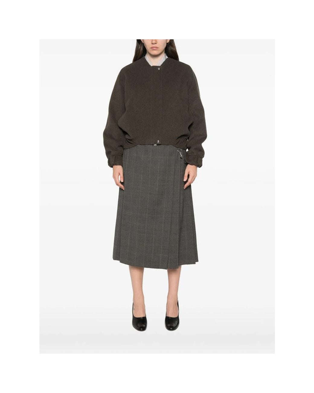 Khaite Brown Elasticated-Cuff Bomber Jacket