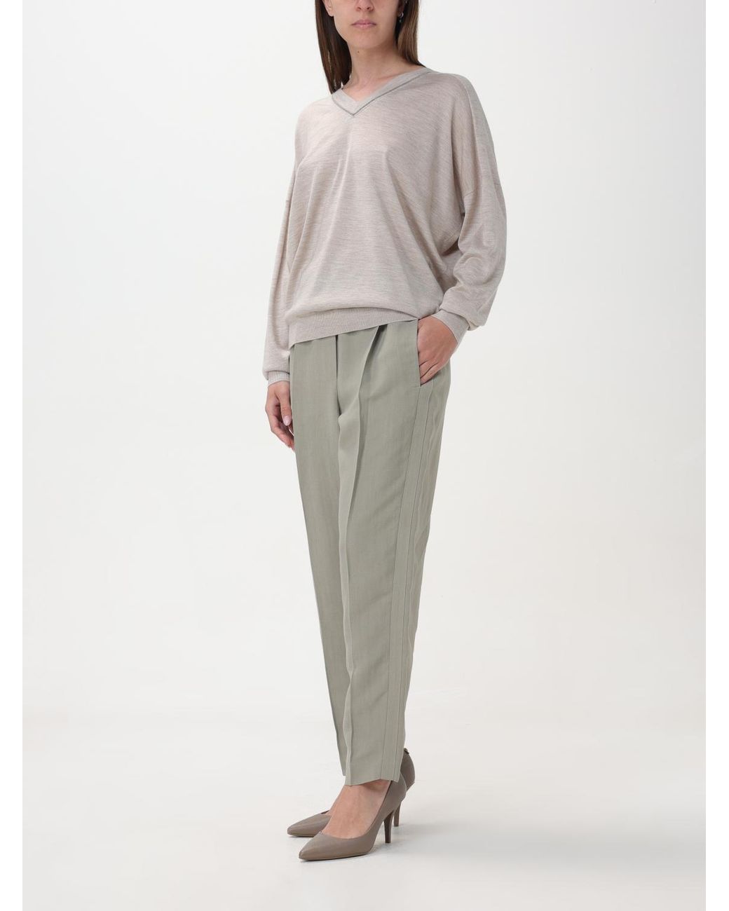 Brunello Cucinelli Gray Light Wool Silk Shirt
