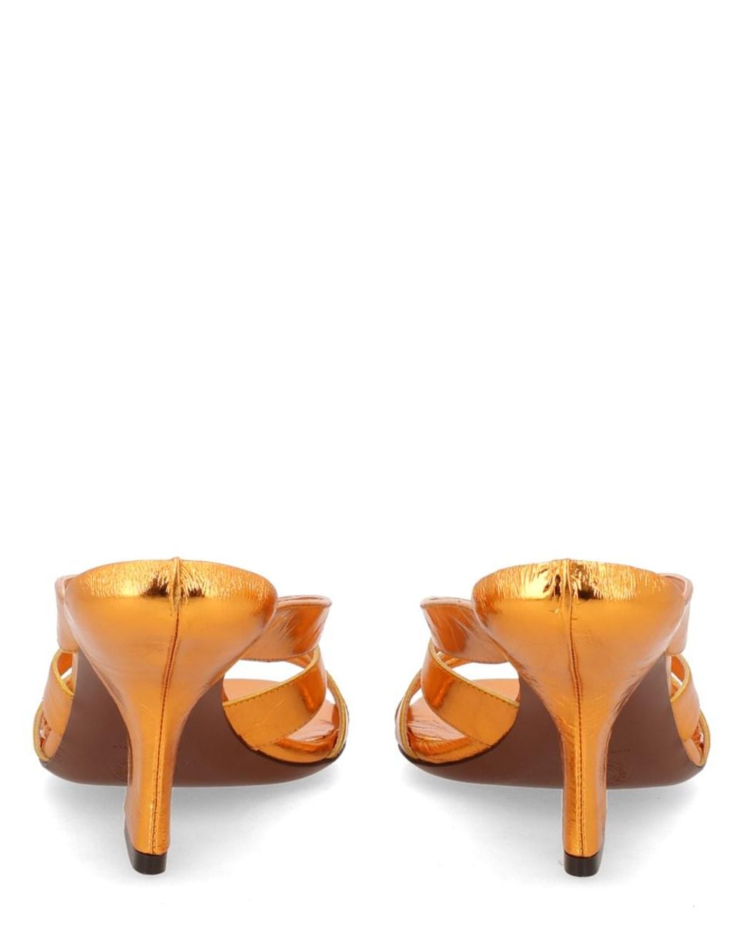 Dries Van Noten Orange Dries Van Noten Sculptural 9 Cm Heel Leather Heels