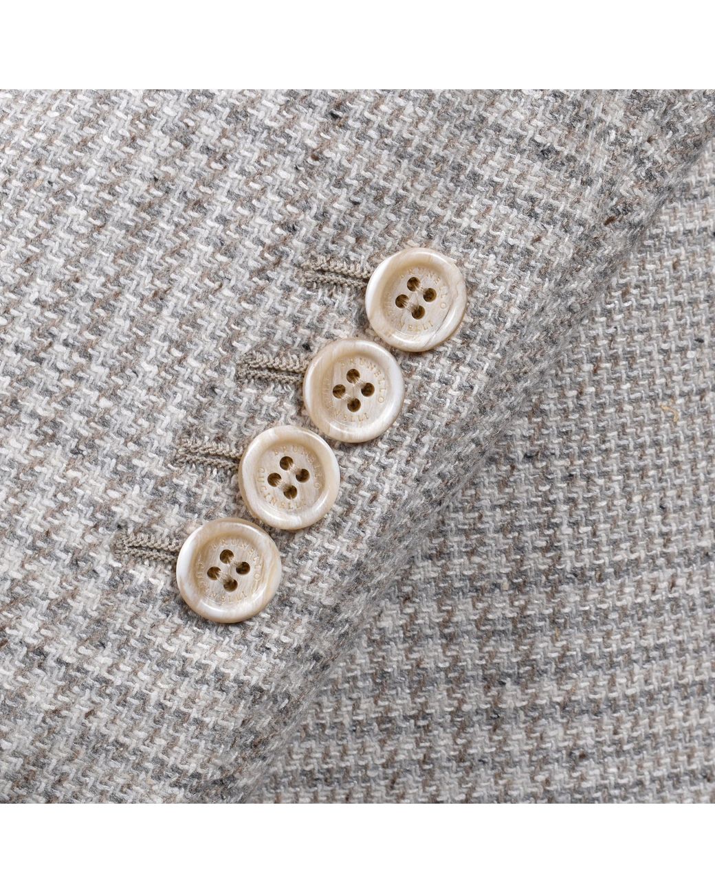 Brunello Cucinelli Gray Sand Wool Blend Check Suit for men
