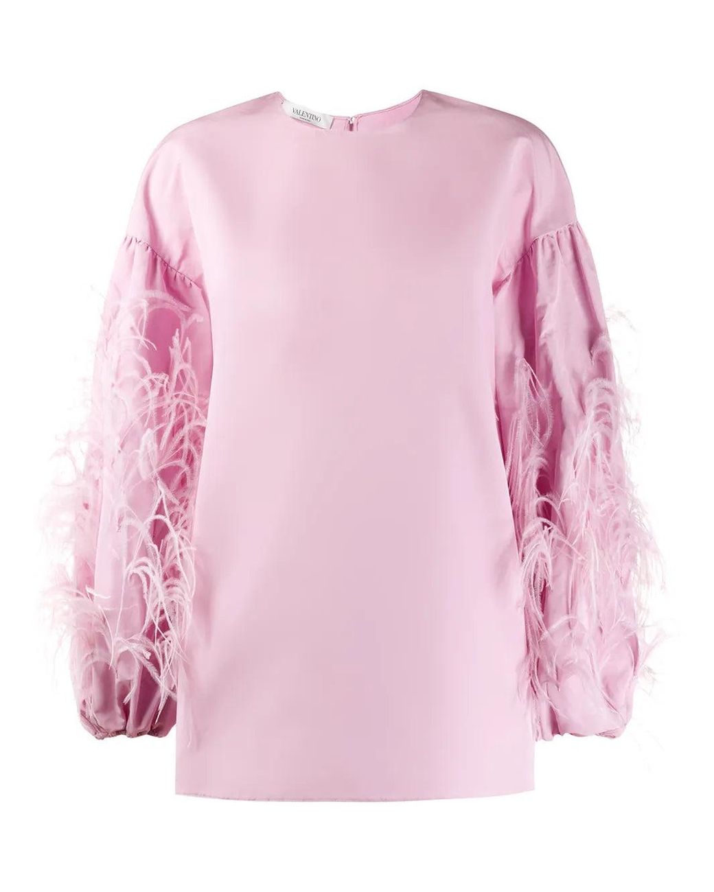 Valentino Pink Feathered Sleeve Top