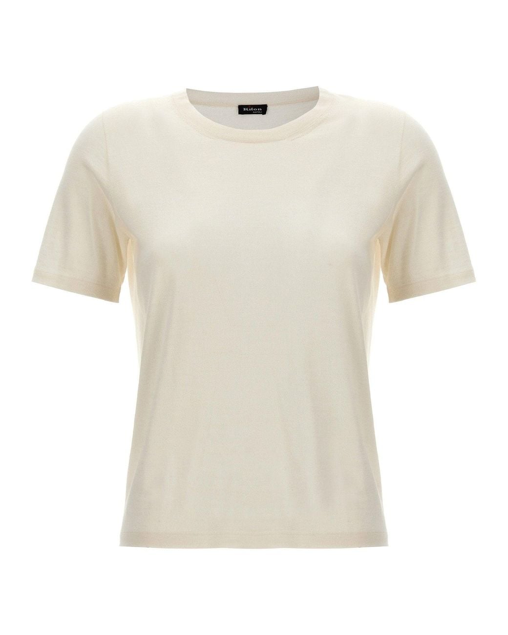 Kiton White Silk-Cashmere Blend T-Shirt