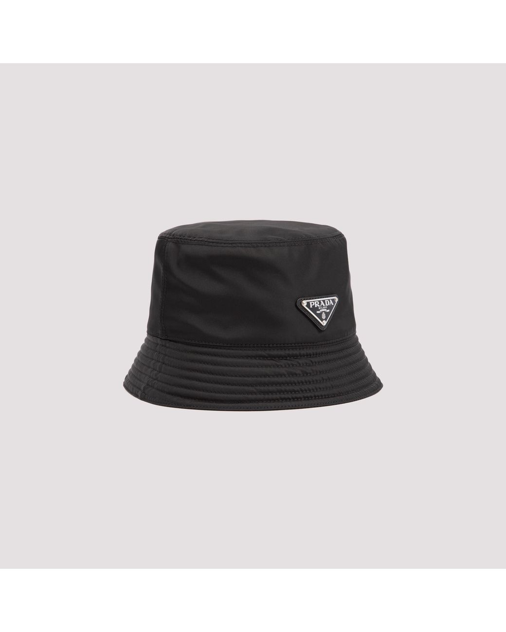 Prada Black Sleek Bucket Hat With Tonal Visor for men