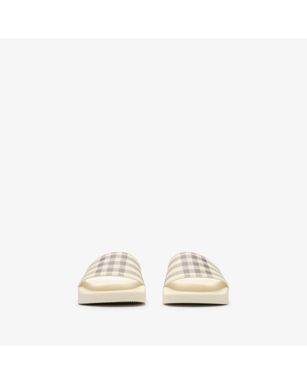 Burberry Natural Burberry Check-Pattern Slide