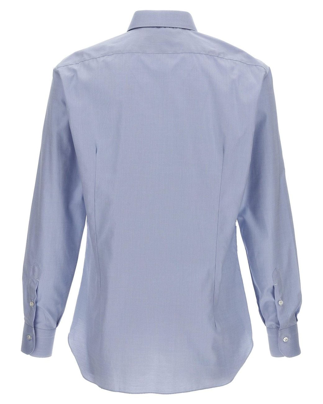 Barba Napoli Blue Textured Cotton Shirt